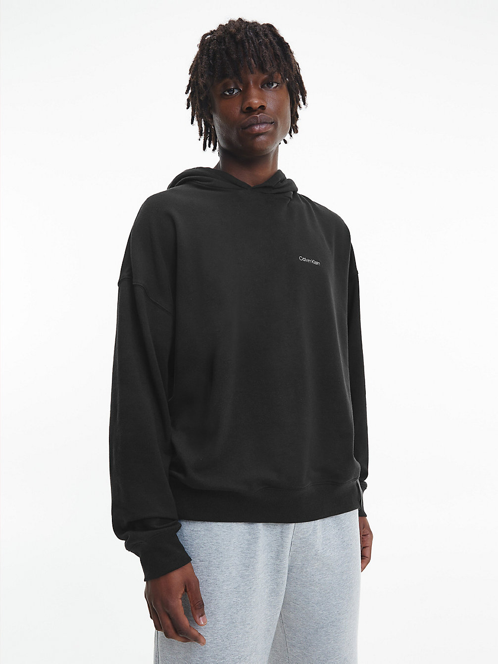 BLACK Sweat-Shirt À Capuche D'intérieur - Modern Cotton undefined hommes Calvin Klein