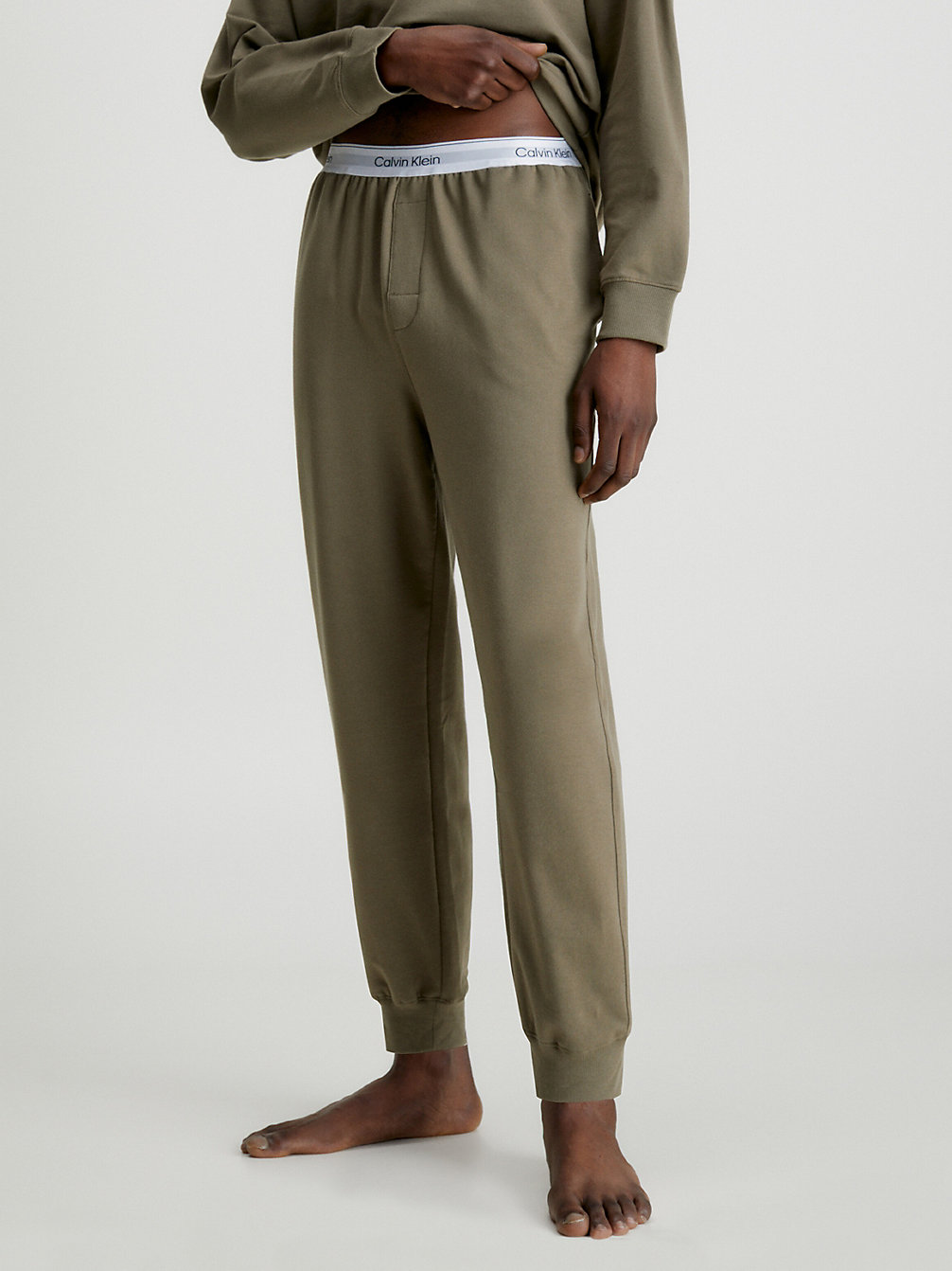 GRAY OLIVE > Spodnie Dresowe Po Domu - Modern Cotton > undefined Mężczyźni - Calvin Klein