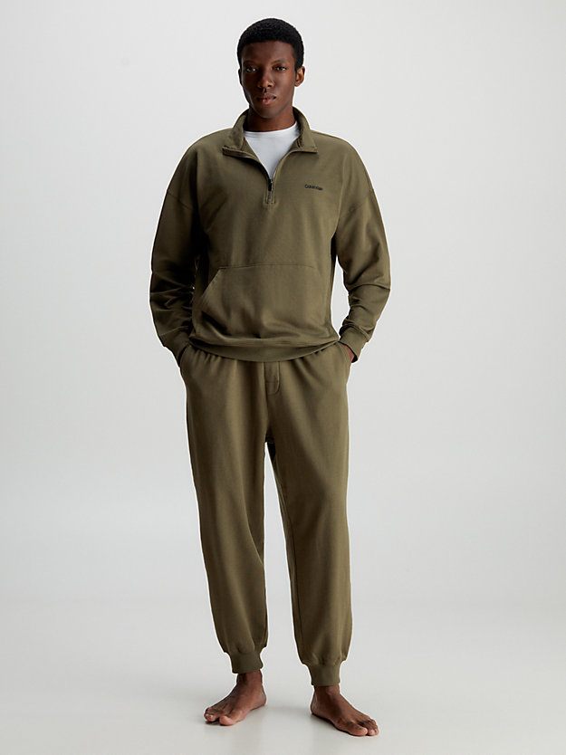 dark olive spodnie dresowe po domu - modern cotton dla mężczyźni - calvin klein