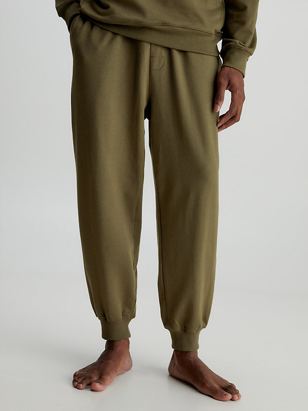 dark olive spodnie dresowe po domu - modern cotton dla mężczyźni - calvin klein