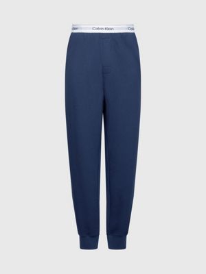 Calvin Klein MICRO LOGO - Tracksuit bottoms - grey tar/blue-grey