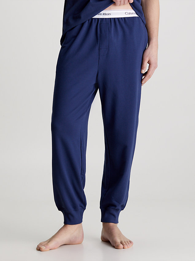 pantalon de jogging d'intérieur - modern cotton terry blue pour hommes calvin klein