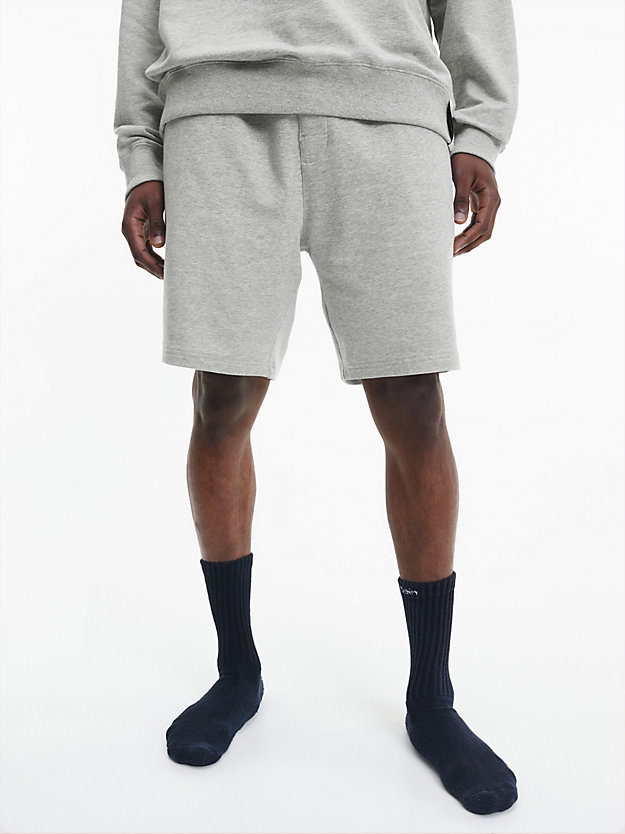 grey heather lounge shorts - modern cotton terry for men calvin klein