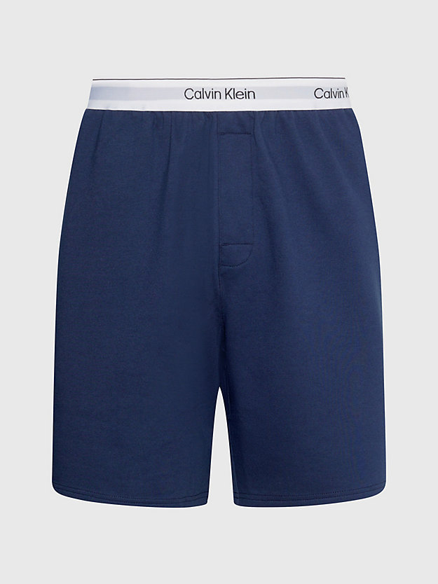 blue shadow lounge shorts - modern cotton terry for men calvin klein