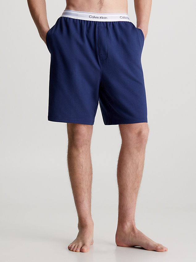 blue lounge shorts - modern cotton terry for men calvin klein