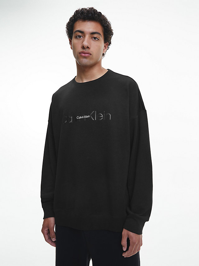 Black Lounge Sweatshirt - Embossed Icon undefined men Calvin Klein