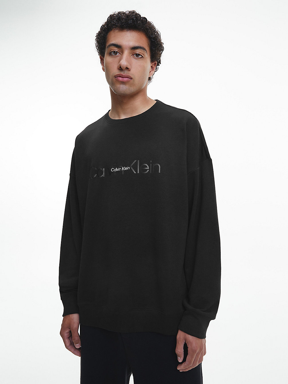 BLACK Lounge Sweatshirt - Embossed Icon undefined men Calvin Klein