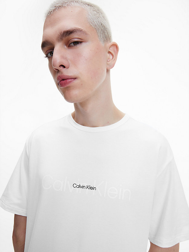 WHITE Camiseta de estar por casa - Embossed Icon de hombre CALVIN KLEIN