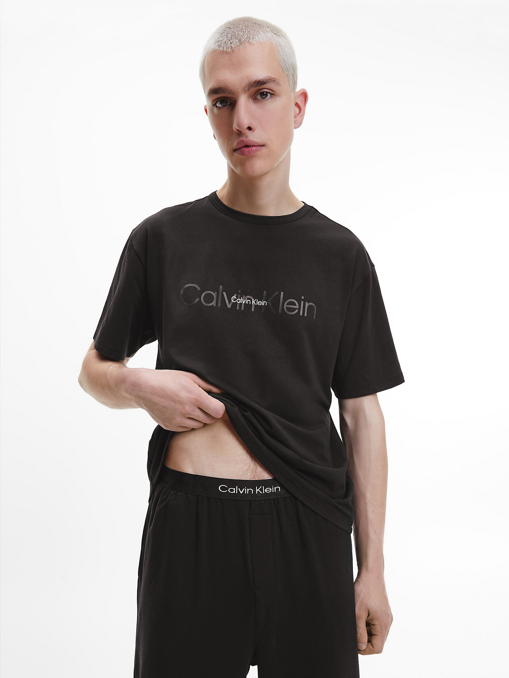 Calvin Klein T-shirt herren 000NM2355E Black Schwarz Rundhalsausschnitt shirt 
