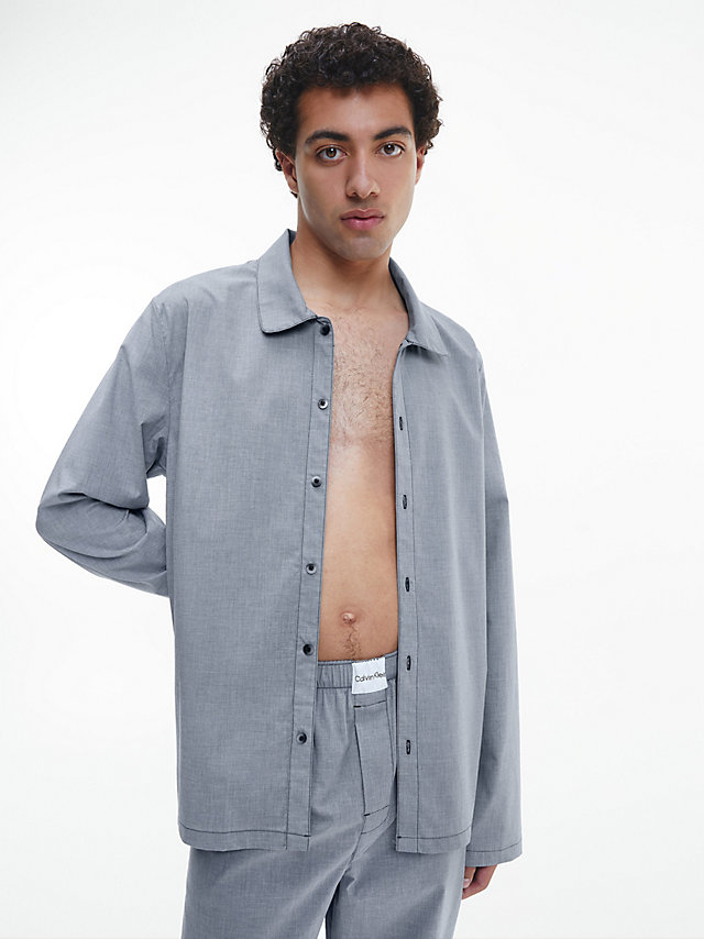 Blue Chambray Heather Pyjama Top - Pure Cotton undefined men Calvin Klein