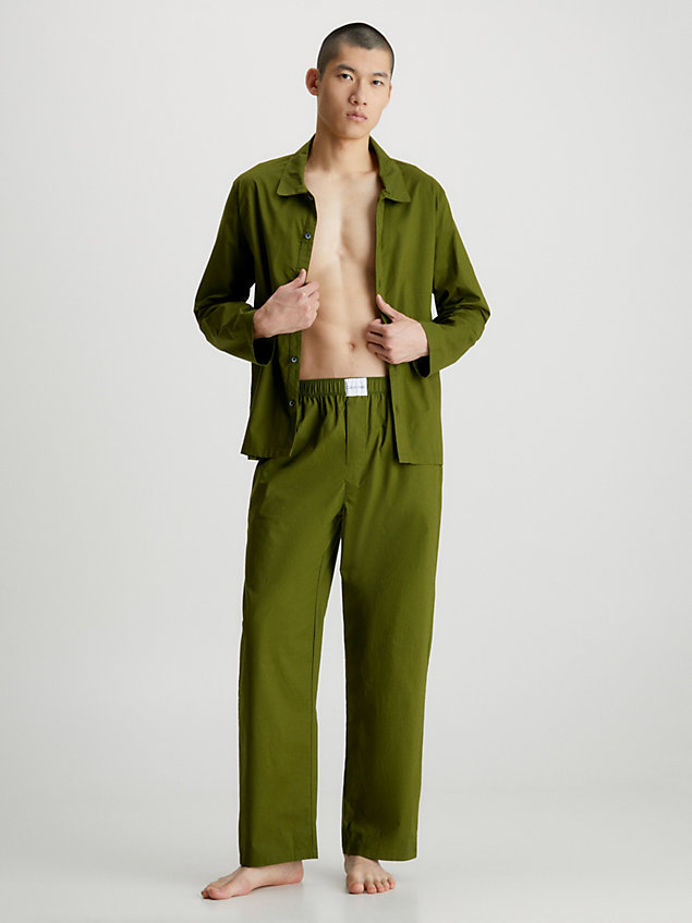 pantalón de pijama - pure cotton green de hombre calvin klein