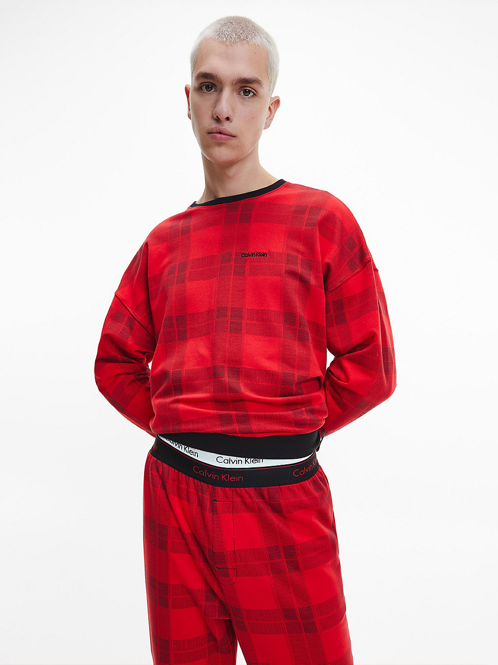 TEXTURED PLAID_EXACT Lounge Sweatshirt undefined heren Calvin Klein