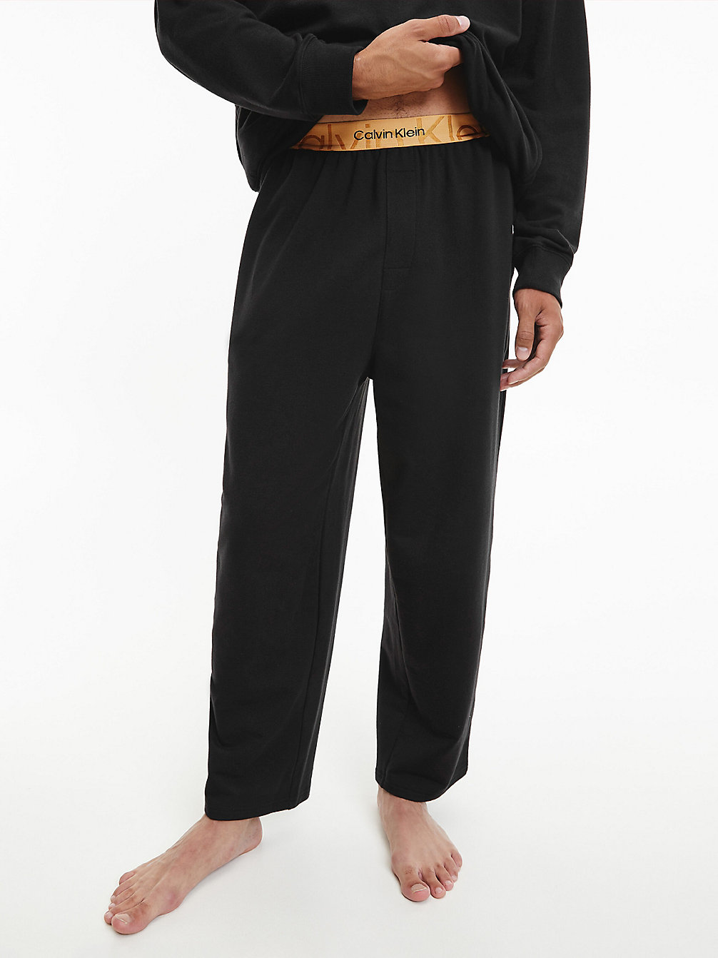 BLACK Pyjama Pants - Embossed Icon undefined men Calvin Klein