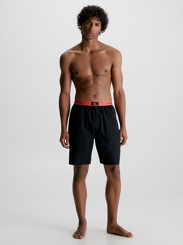 shorts de pijama de algodón orgánico - ck96 black de hombre calvin klein