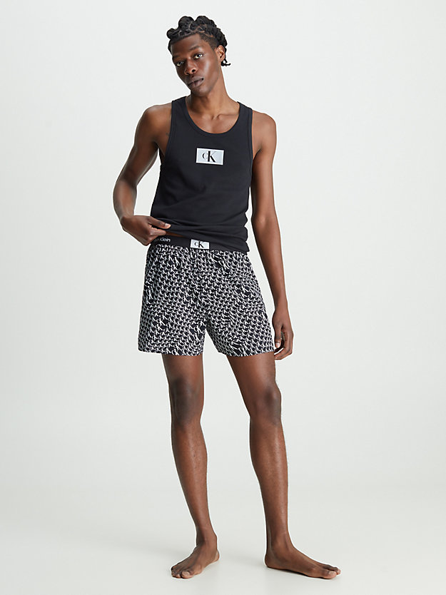 BLACK TOP, WRPD LG PRT_BLACK BOTTOM Organic Cotton Pyjama Set - CK96 for men CALVIN KLEIN