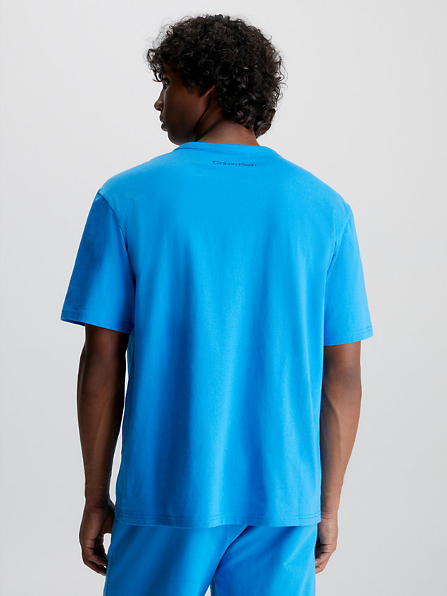 blue organic cotton lounge t-shirt - ck96 for men calvin klein