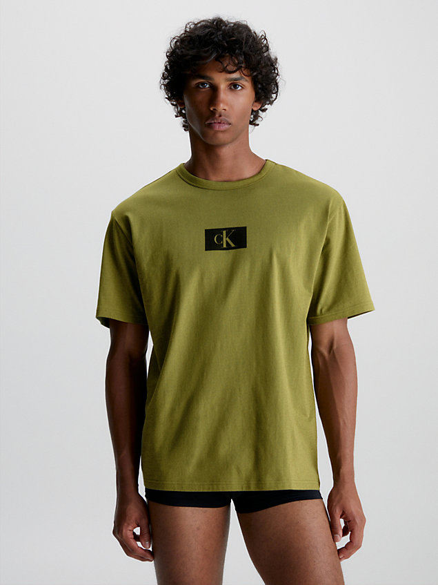 green organic cotton lounge t-shirt - ck96 for men calvin klein