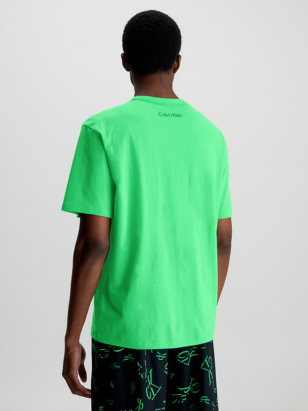 island green t-shirt po domu z bawełny organicznej - ck96 dla mężczyźni - calvin klein