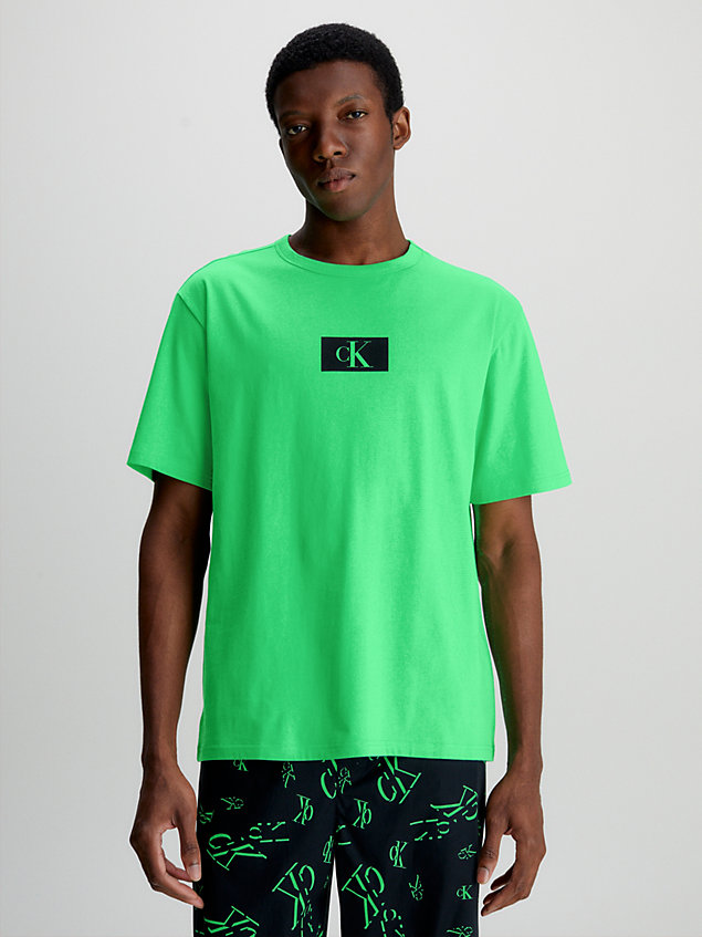 green lounge-t-shirt biologisch katoen - ck96 voor heren - calvin klein