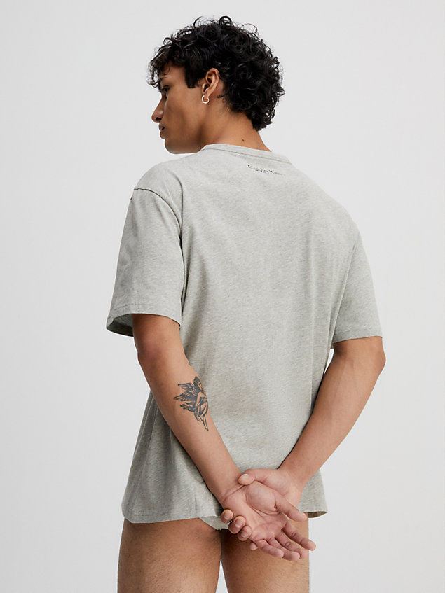 grey t-shirt po domu z bawełny organicznej - ck96 dla mężczyźni - calvin klein