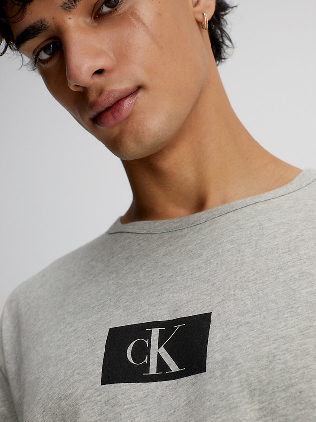 grey organic cotton lounge t-shirt - ck96 for men calvin klein