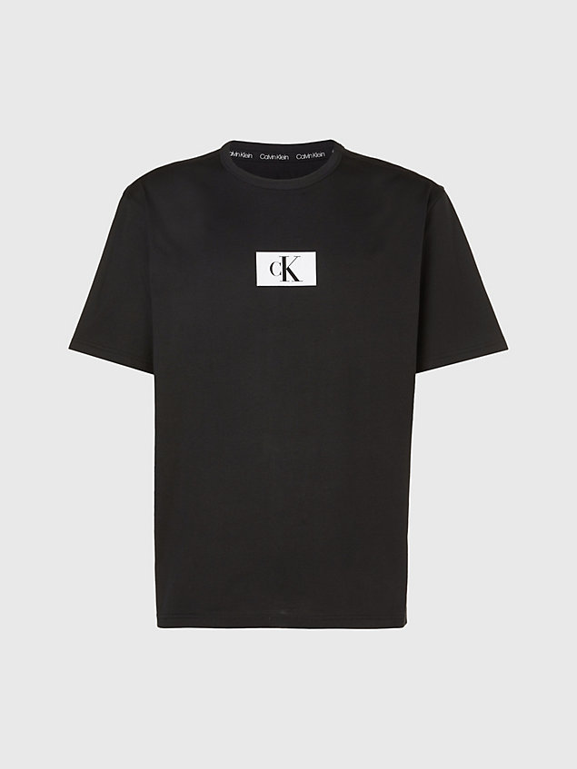 camiseta de estar por casa de algodón orgánico - ck96 black de hombre calvin klein