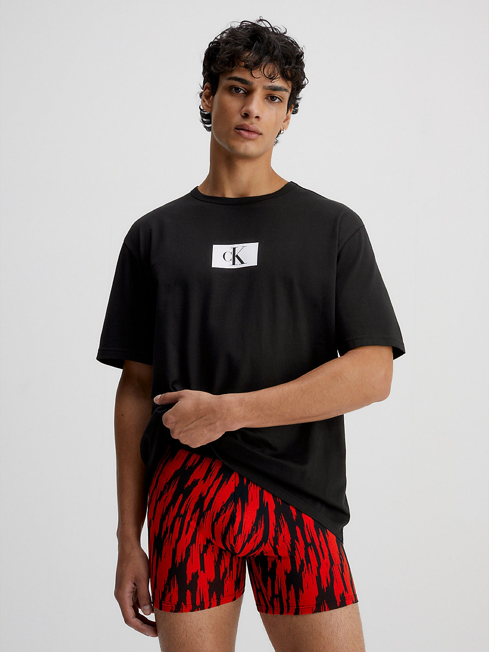 BLACK > T-Shirt Po Domu Z Bawełny Organicznej - Ck96 > undefined Mężczyźni - Calvin Klein