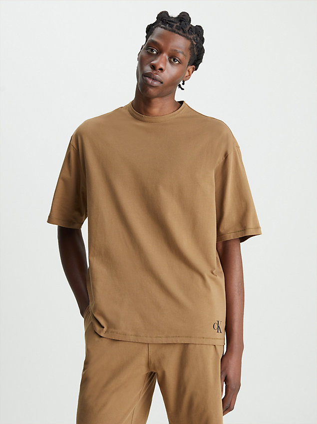 brown lounge t-shirt - flex fit for men calvin klein