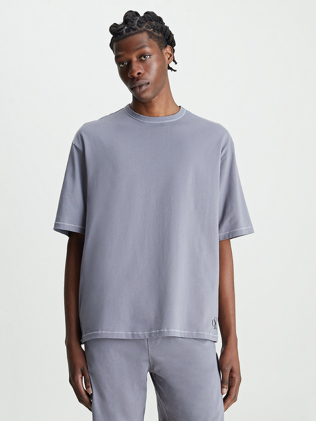 ASPHALT GREY > T-Shirt Po Domu - Flex Fit > undefined Mężczyźni - Calvin Klein
