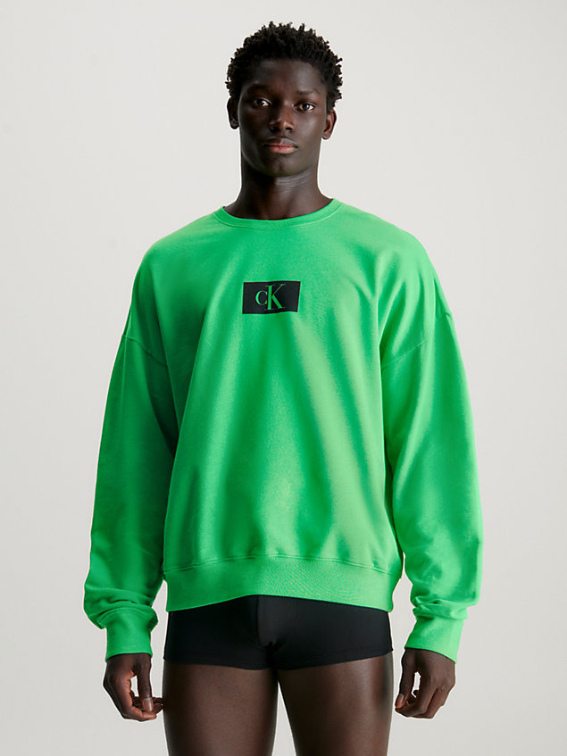 green lounge sweatshirt - ck96 for men calvin klein
