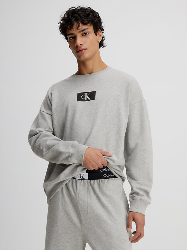 grey heather lounge sweatshirt - ck96 for men calvin klein