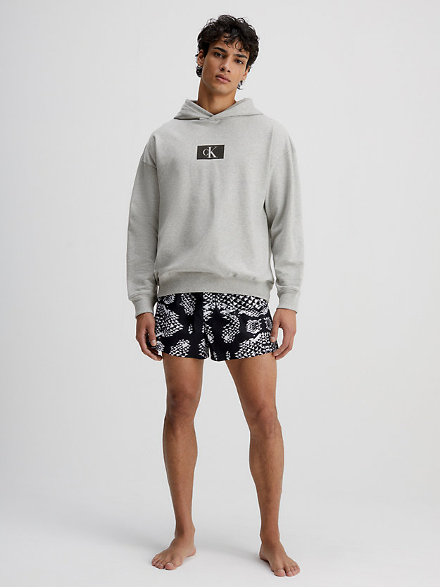 grey heather lounge hoodie - ck96 for men calvin klein