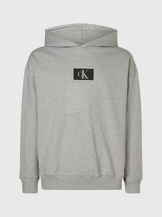 grey heather lounge hoodie - ck96 for men calvin klein