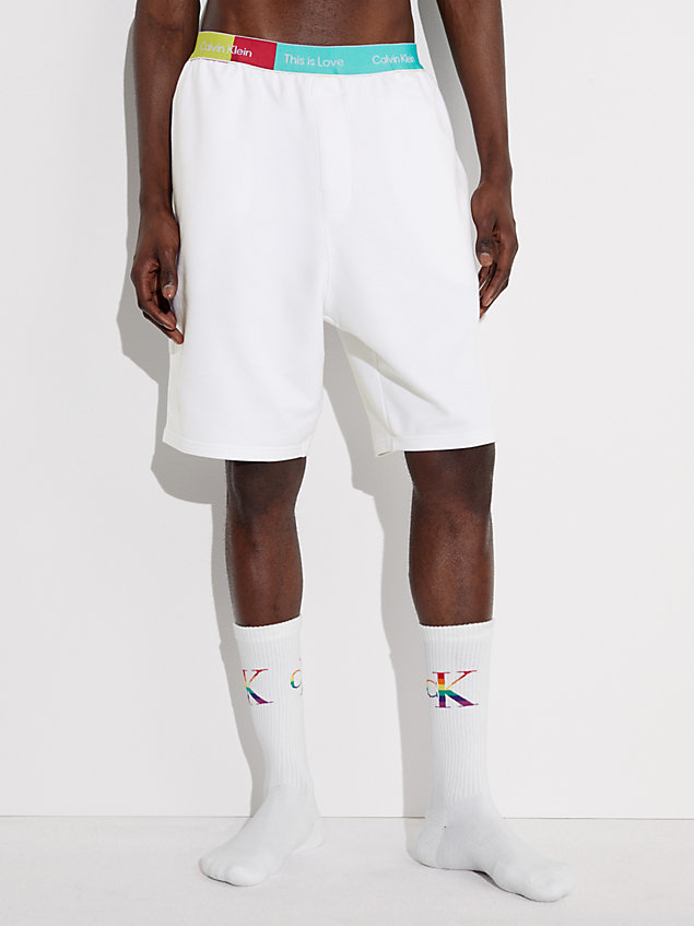 white pyjama shorts - pride for men calvin klein