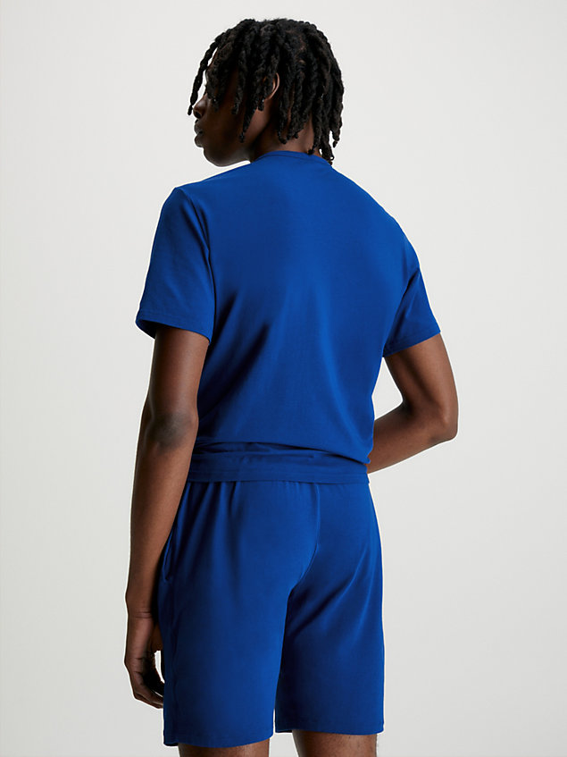 blue pyjama top - cotton stretch for men calvin klein