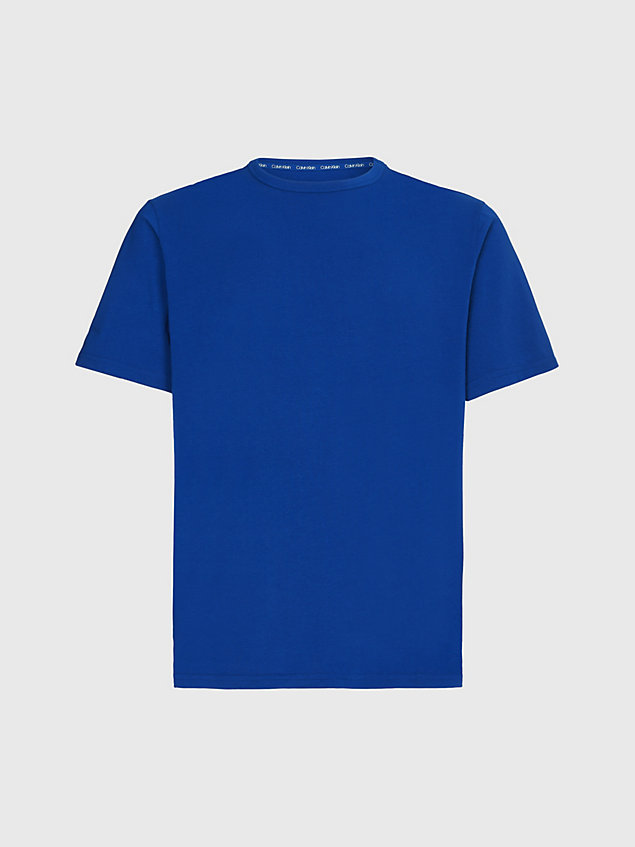 blue pyjama top - cotton stretch for men calvin klein