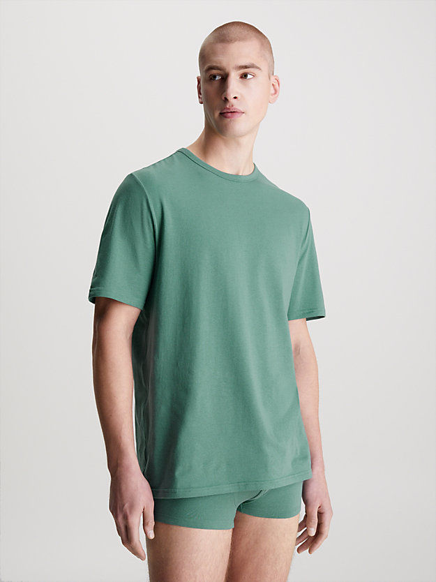 sagebush green pyjama top - cotton stretch for men calvin klein