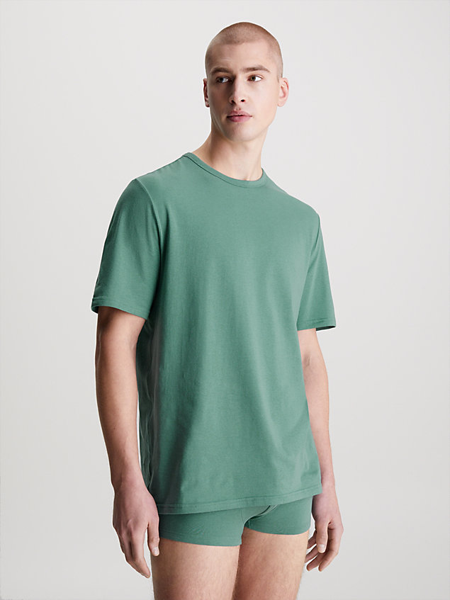 camiseta de pijama - cotton stretch green de hombres calvin klein
