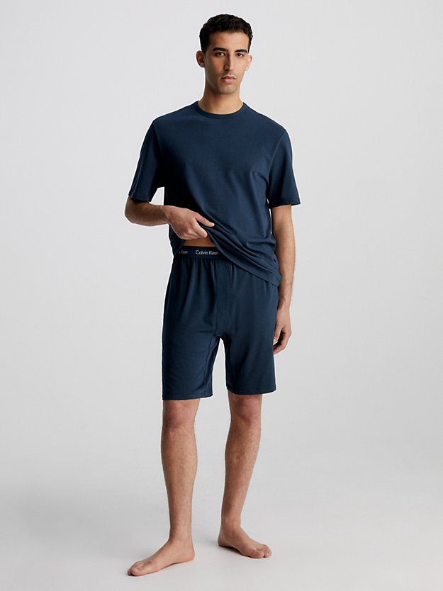 blueberry shorts pyjama set - cotton stretch for men calvin klein
