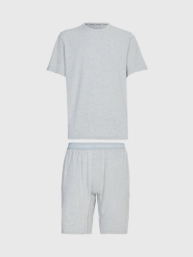 GREY HEATHER Shorts Pyjama Set - Cotton Stretch for men CALVIN KLEIN