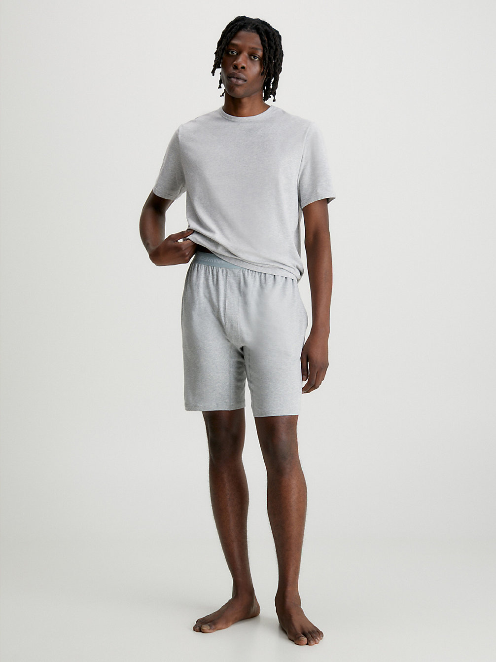 GREY HEATHER Shorts Pyjama Set - Cotton Stretch undefined men Calvin Klein