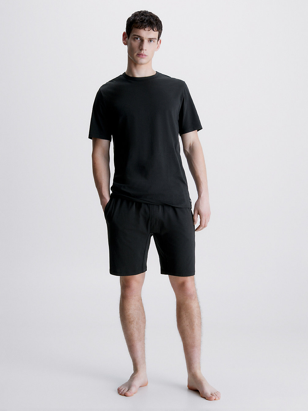 Completo Pigiama Con Pantaloncini - Cotton Stretch > BLACK > undefined uomo > Calvin Klein