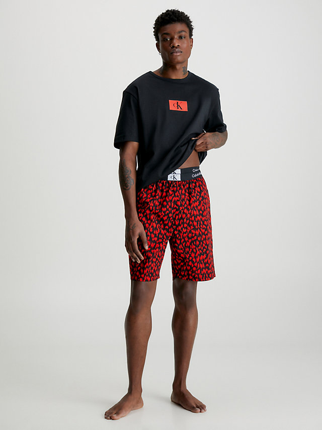 Blk Top, Blurred Leopard_hazard Btm Organic Cotton Pyjama Set - Ck96 undefined men Calvin Klein