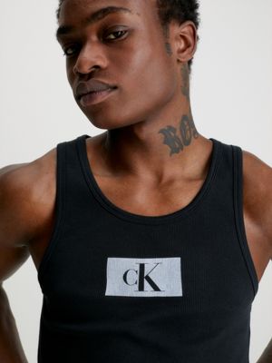 black organic cotton lounge tank top - ck96 for men calvin klein