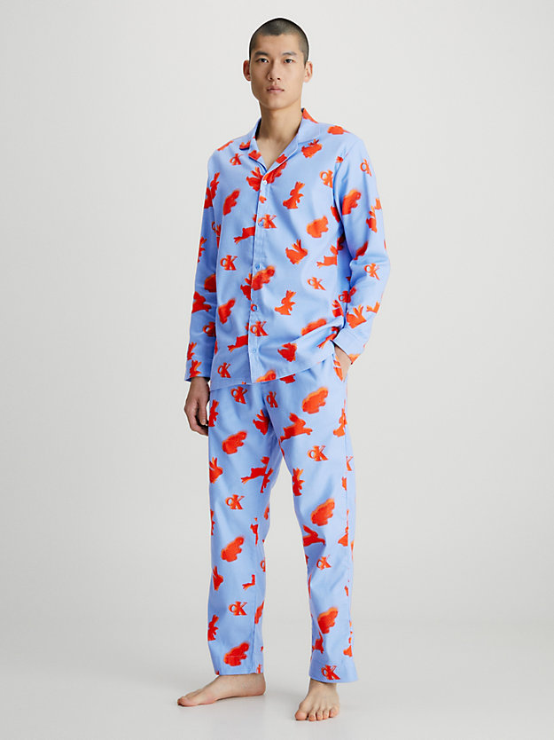 LNY RABBIT PRINT BIG_HYDRANGEA Flannel Pyjama Top for men CALVIN KLEIN
