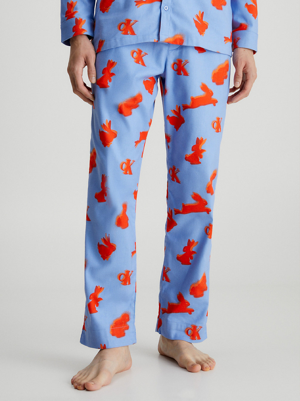 LNY RABBIT PRINT BIG_HYDRANGEA Pyjama-Hose Aus Flanell undefined Herren Calvin Klein