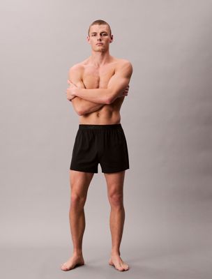 black lounge slim knit boxers - ck black for men calvin klein