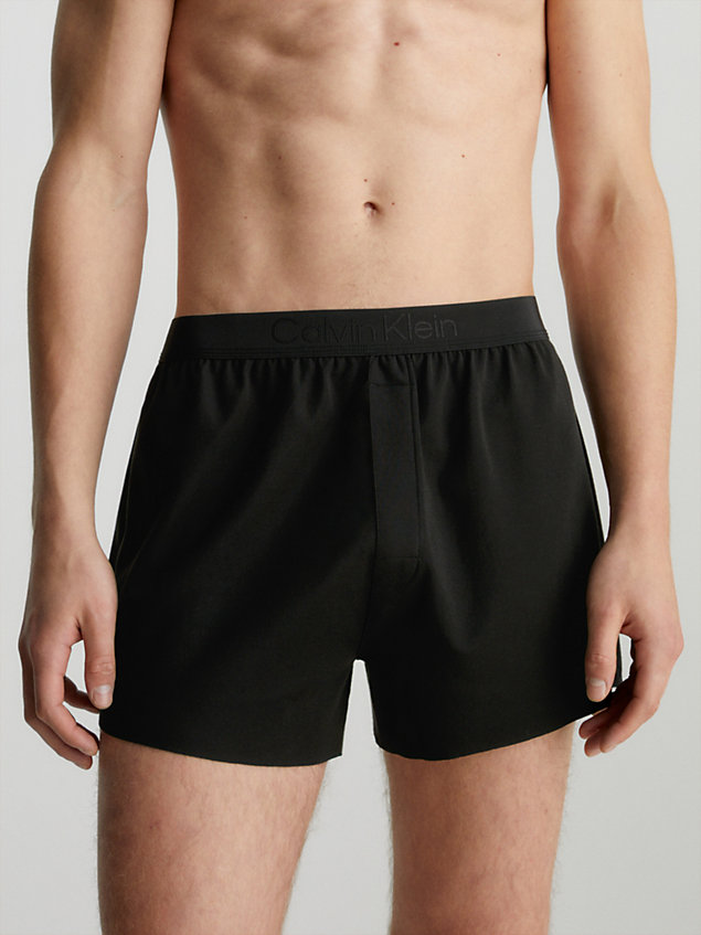 black slim fit boxershorts - ck black für herren - calvin klein