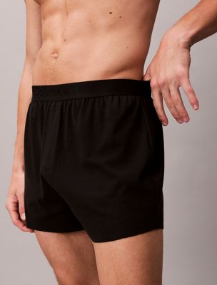 black lounge slim knit boxers - ck black for men calvin klein