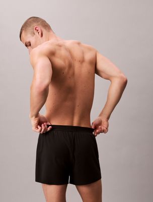 black lounge slim knit boxers - ck black for men calvin klein